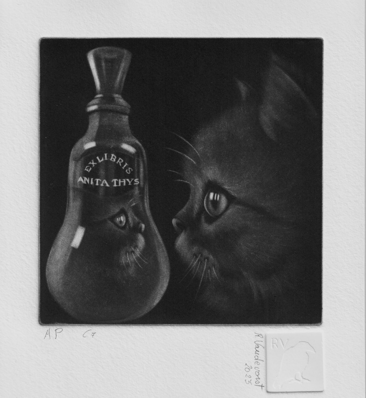 “Ex Libris Anita Thys” Mezzotint 2023